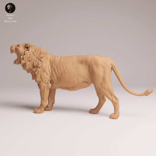 Lion d'Asie en résine 1/24 pour collection et peinture