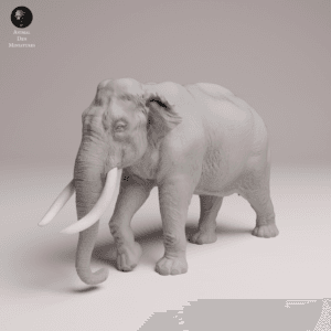 Éléphant d’Asie miniature 1/32 en résine pour modélisme