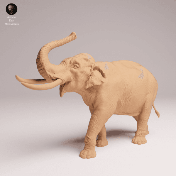 Éléphant d'Inde en résine 1/32 pour collection et peinture