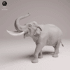 Éléphant d'Inde 1/32 en résine SLA pour diorama réaliste