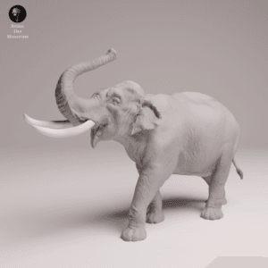 Éléphant d'Inde 1/32 en résine SLA pour diorama réaliste