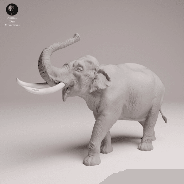 Éléphant d'Inde 1/32 en résine SLA pour diorama réaliste