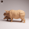 Rhinocéros en résine 1/32 pour maquettes et collections
