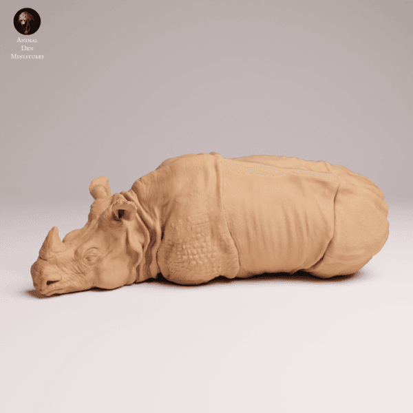 Rhinocéros miniature en résine 1/32 pour peinture et collection