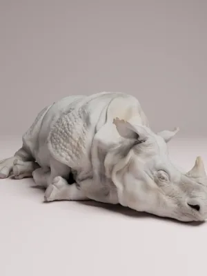 rhinocéros-couché-1-32-modélisme-résine Rhinocéros couché 1/32 en résine SLA pour modélisme et diorama