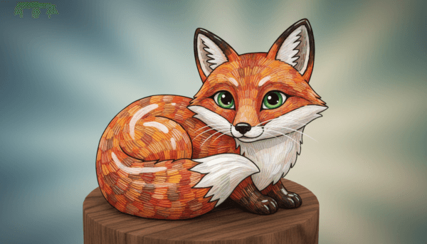A close-up view of an intricately painted animal figurine, highlighting the vibrant details and meticulous finishes. The figurine, a graceful fox, is adorned with a rich blend of colors, showcasing fine brushwork that emphasizes its fur texture, expressive eyes, and delicate whiskers. In the foreground, the craftsmanship shines as light catches on the gloss finish, revealing subtle variations in shading and highlights. The middle ground features a softly blurred wooden display stand that complements the figurine, enhancing its visual appeal. The background is a gentle, out-of-focus gradient, suggesting a serene atmosphere. The overall mood evokes admiration for the artistry and patience involved in figurine painting, capturing the importance of paying attention to detail and finishing touches.