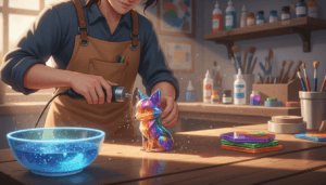 Finitions et polissage des objets en résine