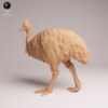 Figurine casoar à casque en résine brute échelle 1/24 de profil droit, montrant les détails du plumage.