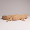 Figurine crocodile marin brute en résine vue de trois quarts avec la gueule ouverte, échelle 1/32.