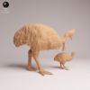 Vue latérale de la figurine casoar à casque en résine brute, révélant les détails texturés de cette miniature résine animale.