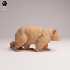 Set miniature du wombat commun avec joey en marche pour diorama.