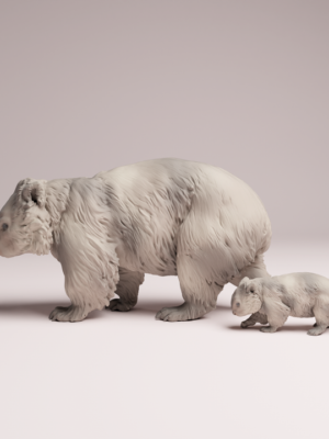 Figurines wombat en résine vue de profil à l'échelle 1/16, non peintes