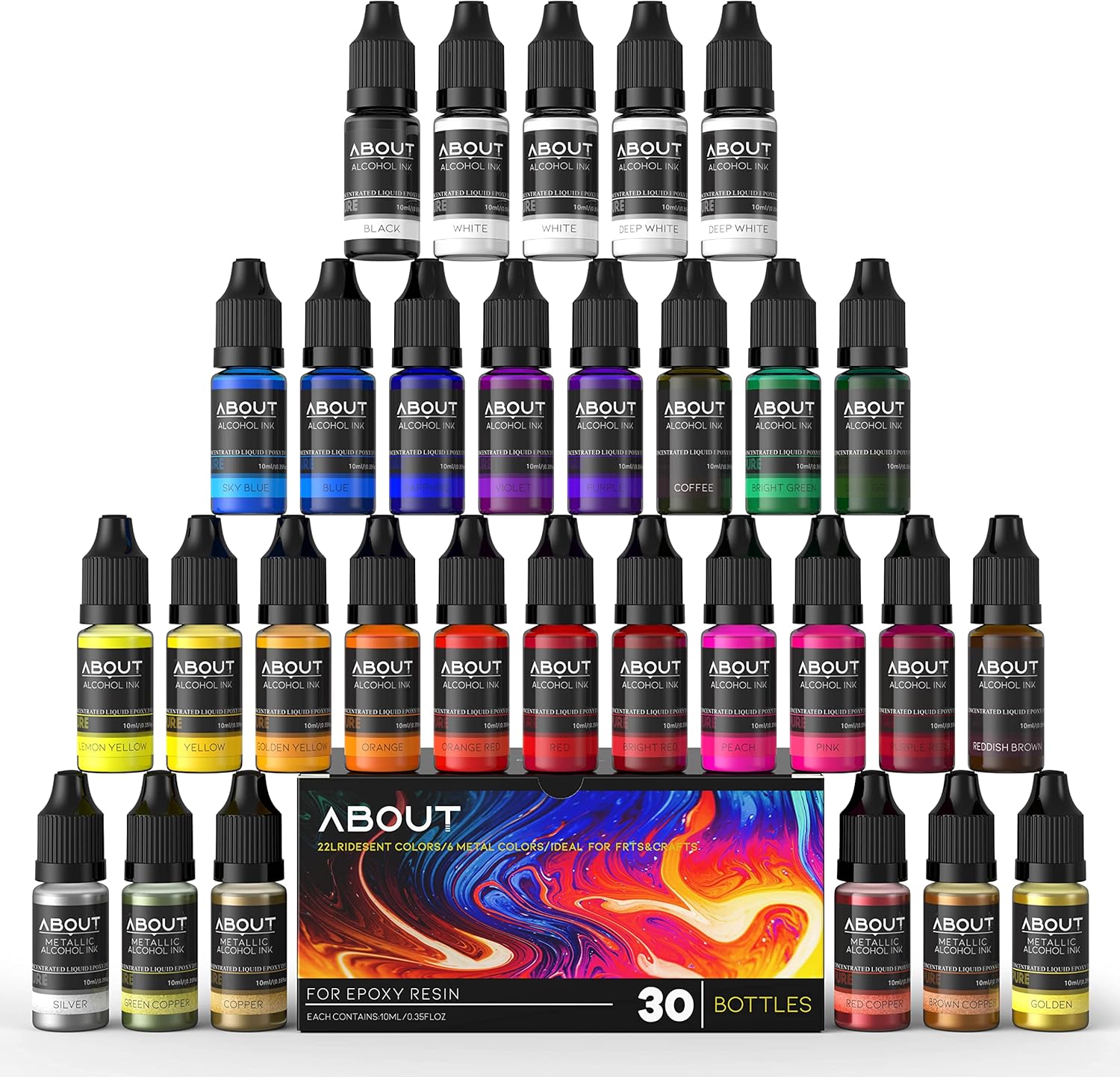 Kit d'Encres à Alcool Concentrées pour Résine Époxy