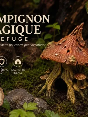 cachette-terrarium-champignon-magique Cachette Terrarium Champignon Magique à peindre en PLA Tailles S M L Pamkycréa