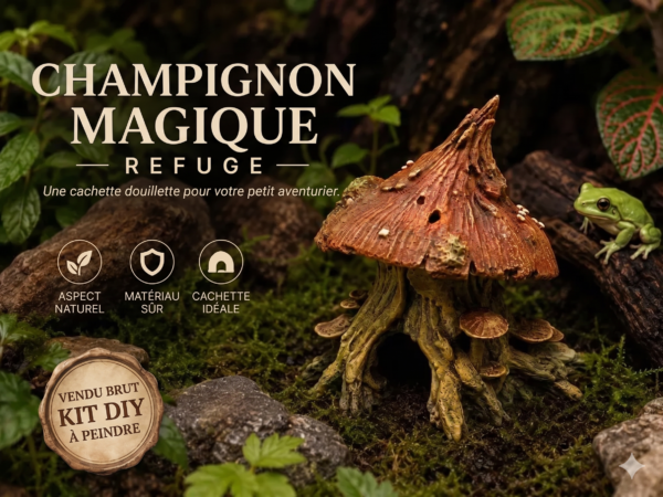 cachette-terrarium-champignon-magique Cachette terrarium Champignon Magique à peindre Tailles S-M-L Pamkycréa