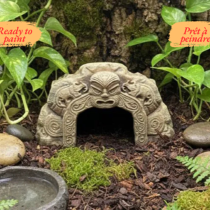 Cachette grotte terrarium reptile motif maori à peindre en PLA haute résolution.