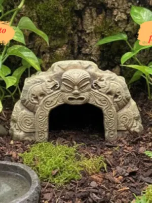 cachette-grotte-terrarium-reptile-maori Cachette grotte terrarium reptile motif maori à peindre en PLA haute résolution.