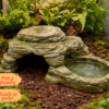 Grotte et abreuvoir terrarium reptile à peindre, un abri 2-en-1 pour aménager son vivarium.