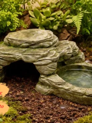 grotte-abreuvoir-terrarium-reptile-peint Grotte et abreuvoir terrarium reptile à peindre, un abri 2-en-1 pour aménager son vivarium.