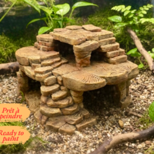 Décor roche savane terrarium reptile à peindre, aménagement multiniveaux pour environnement désertique.