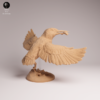 Socle sculpté effet jet d'eau pour figurine de martin-pêcheur en mouvement