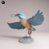 Figurine Martin-pêcheur en plein vol en résine brute prête à peindre