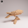 details-plumage-corbeau-impression-3d Gros plan sur les plumes détaillées d'une figurine de corbeau en impression 3D haute définition.