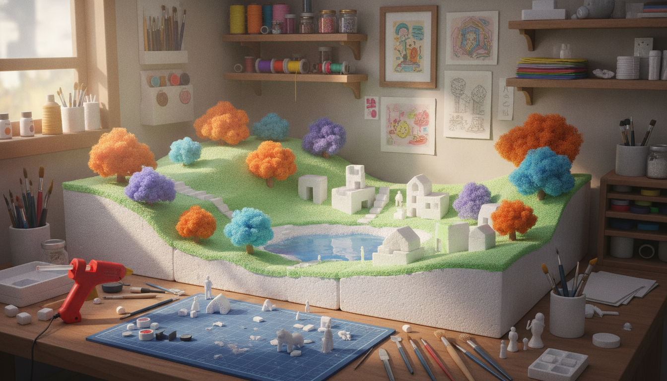 Diorama en polystyrène