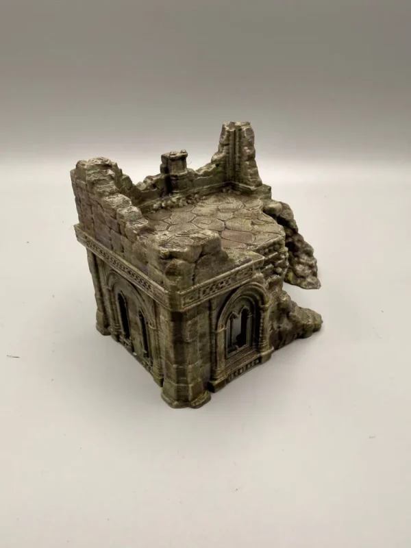 Cachette Reptile et Amphibien en PLA Ruines Médiévales à Peindre - Tailles S/M/L - Pamkycréa