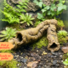 Vue détaillée de la texture réaliste de notre cachette en forme de tube de liège pour terrarium, imprimée en 3D.
