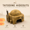 Vue de face du refuge de Tatooine imprimé en 3D, montrant sa large ouverture arquée qui en fait une parfaite cachette pour terrarium reptile désertique.