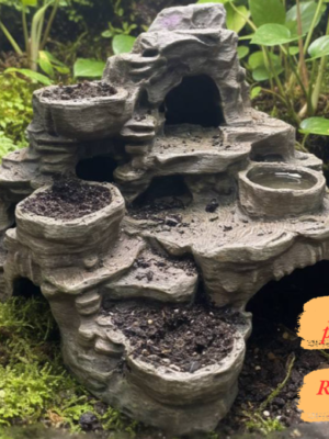cachette-grotte-bassin-terrarium-peinte Cachette grotte et bassin terrarium aquarium à peindre, un somptueux décor rocheux multiniveaux pour vos animaux.