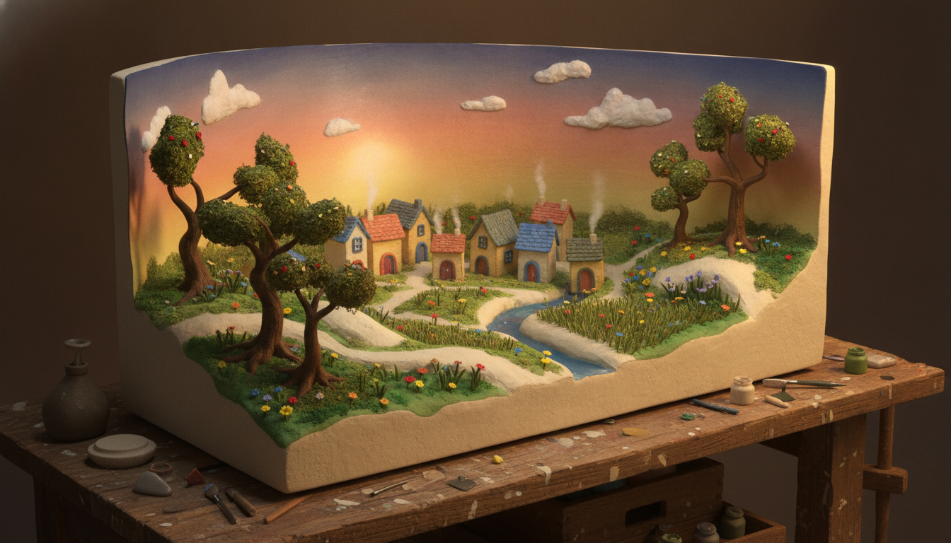 Diorama en plâtre