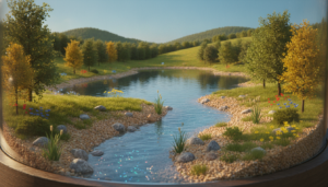 Rivière et lac miniature