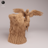 figurine-nid-perroquet-resine-arbre Le second perroquet niché à l'intérieur du tronc d'arbre creux, observant l'extérieur, posé sur une écorce aux reliefs très marqués idéale pour la peinture.