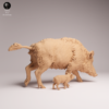 detail-pelage-sanglier-miniature Gros plan sur la tête et la crinière de la laie en résine, mettant en évidence le travail profond de sculpture prêt à être peint par les passionnés de diorama animaux de la forêt 1/24.