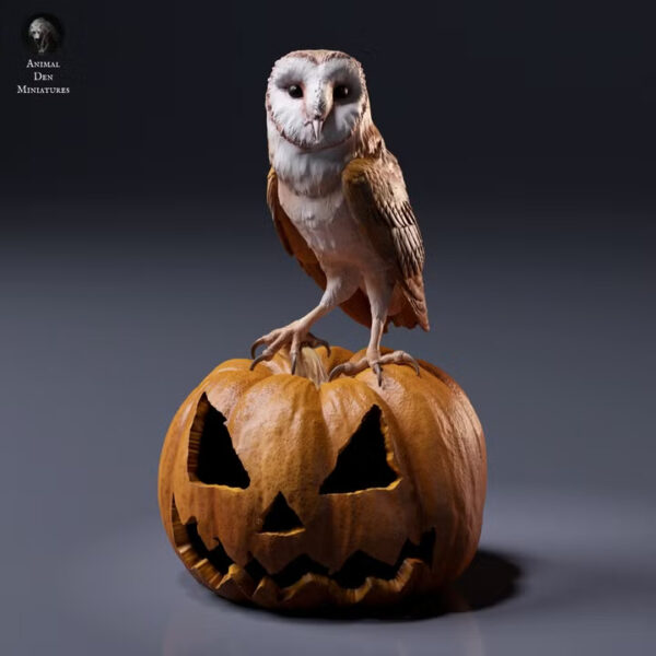 figurine-halloween-dame-blanche-citrouille Variante de la figurine halloween dame blanche agrippant une citrouille creusée Jack-o'-lantern au sourire effrayant.