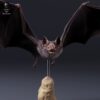 Figurine à peindre de chauve-souris vampire déployant ses grandes ailes membraneuses sur son socle rocheux.