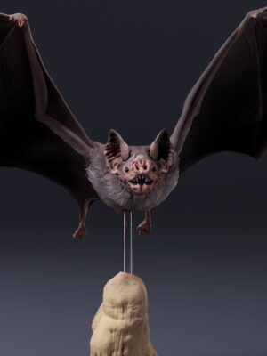 figurine-chauve-souris-vampire-vol-face Figurine à peindre de chauve-souris vampire déployant ses grandes ailes membraneuses sur son socle rocheux.